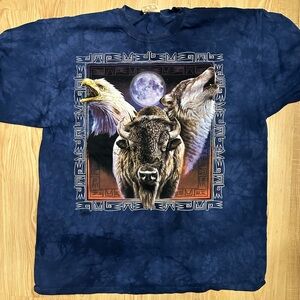 Vintage The Mountain Wolf Eagle Buffalo Tee Tie Dye